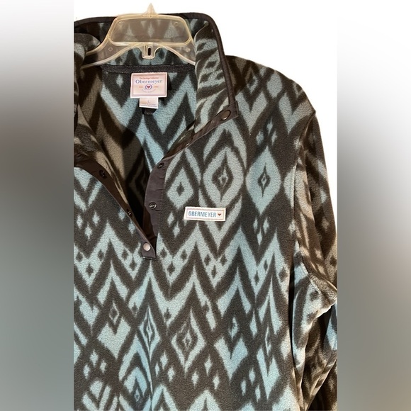 Obermeyer Heritage Collection Festival Ikat Fleece Men Large 1/4 Snap Pullover - Picture 3 of 10